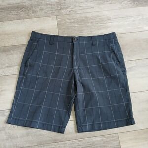 Under Armour HeatGear Plaid Golf Shorts Loose Fit Lightweight Size 40